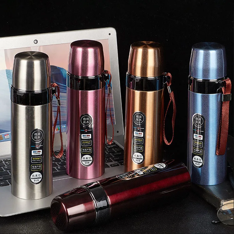 
Custom Double Wall BPA Free Vacuum Insulated thermos Water Bottle with Handle 