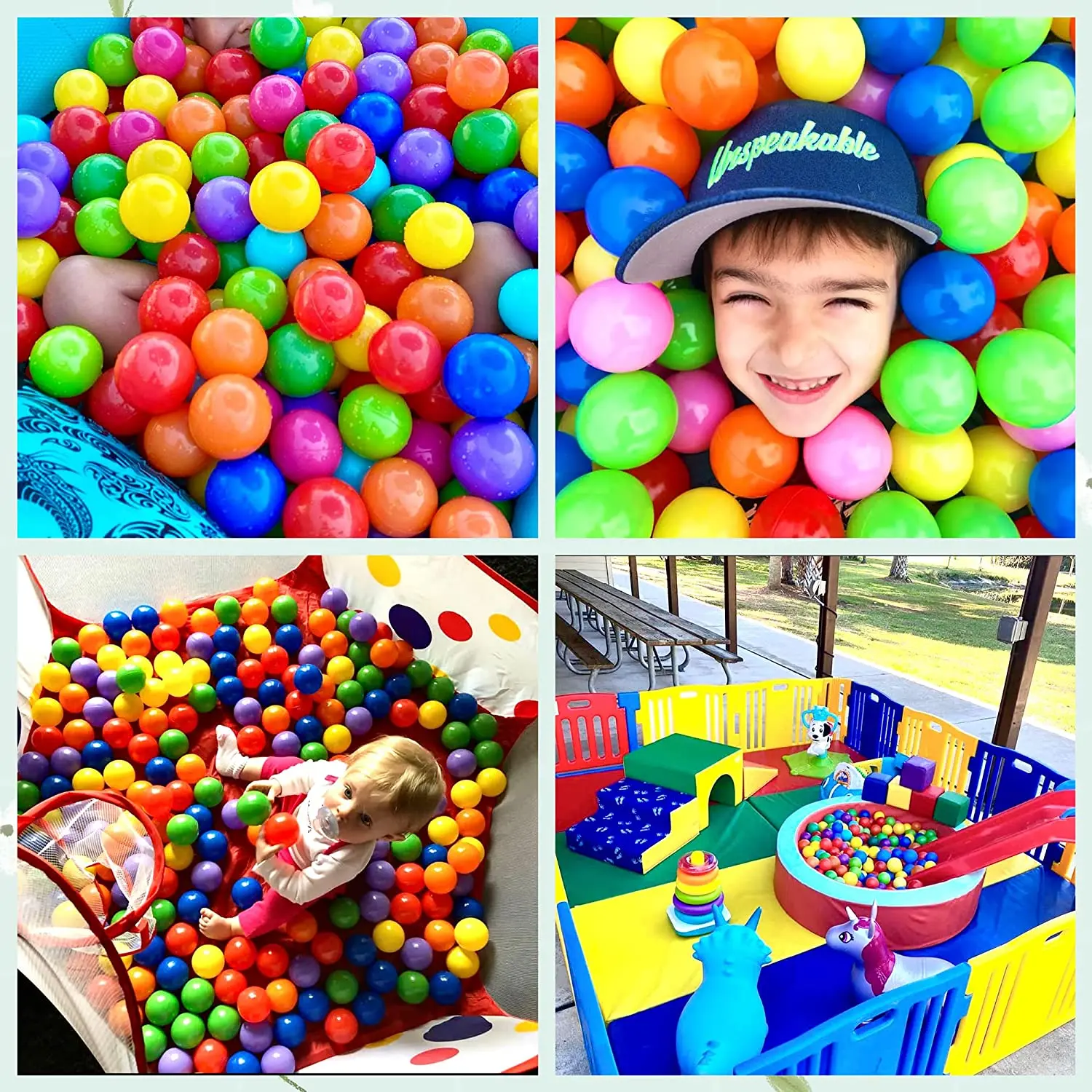 Non-Toxic Colorful BPA Free Play Pool Pit Balls for Toddlers Kids Birthday Party Decorations Tent Tunnels Pit Balls