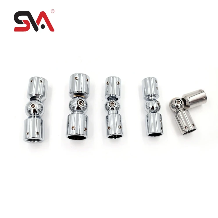 SVA-0358 Adjustable Shower 90 Degree 180 Degree Sliding Glass Door Round Pipe Stainless Steel 304 Brass Glass Connector Fitting