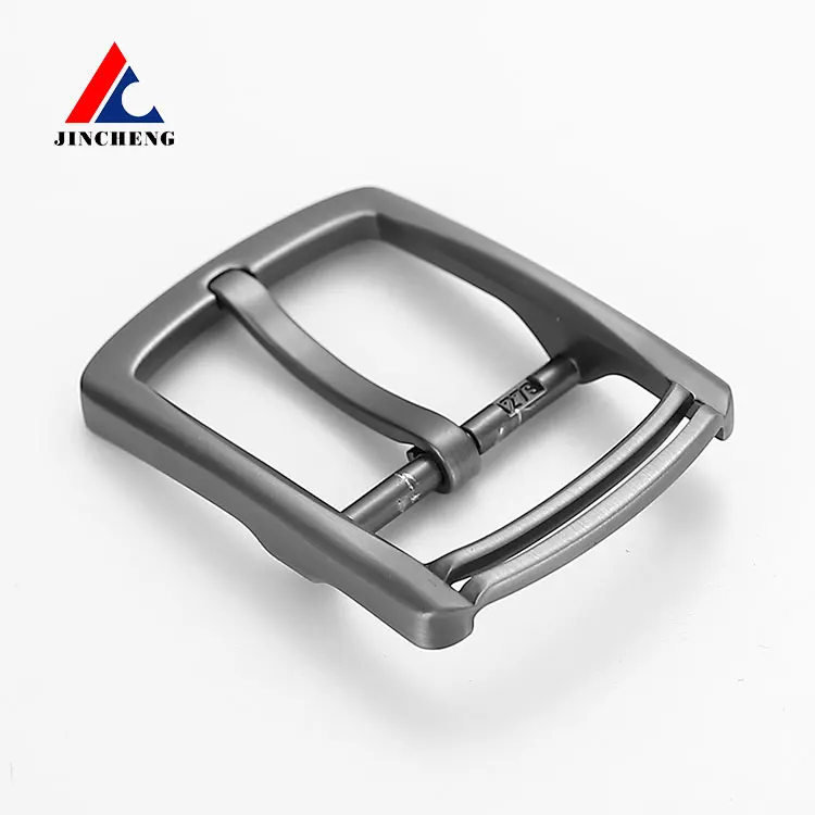 Custom Logo Simple Clip Reversible Pin Buckles Hardwares For Leather Belt Alloy 35mm Prong Buckle For Men