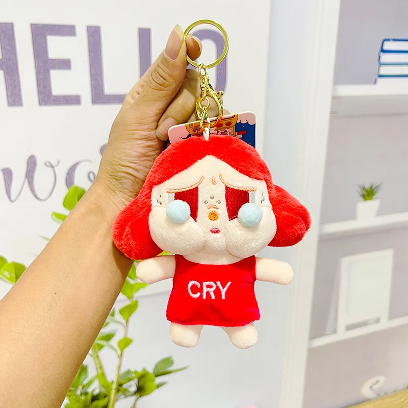 Kawaii Keychain Crybaby Blind Box Soft Plush Toy Crybaby Club Series Plush Flower Crybaby Mystery Cute Animal Keychain