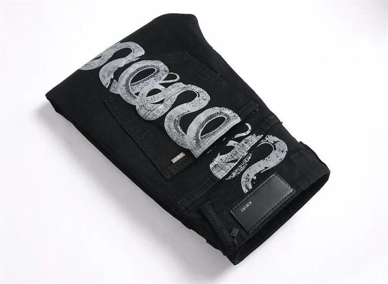 Wholesale Designer Luxury brand denim jeans Casual vintage ripped slim fit jeans men