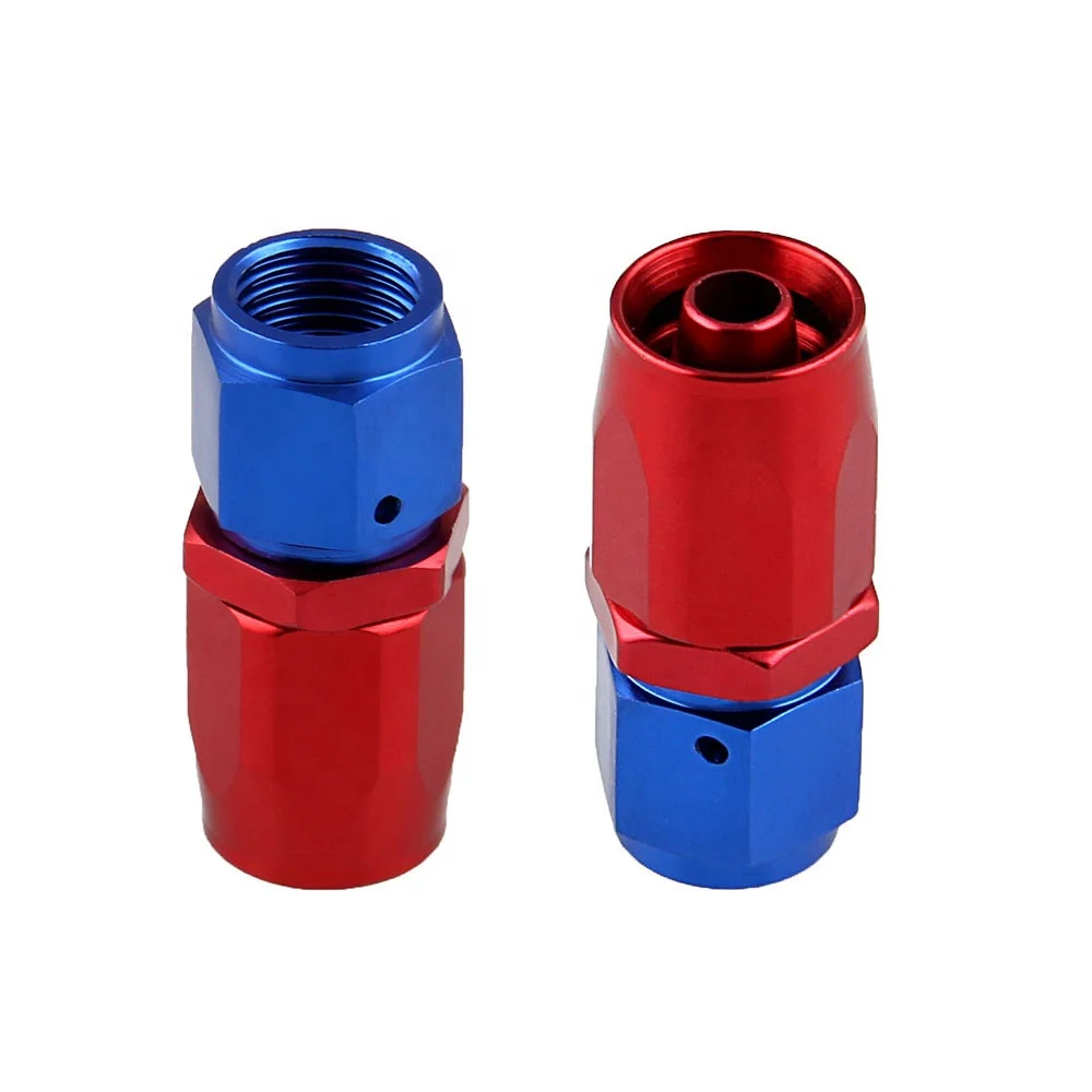 AN8-180 Degree Hose End joint Aluminum An6 Tubing Adapter Seat Rotary Oil Cooler Pipe Tubing Connector