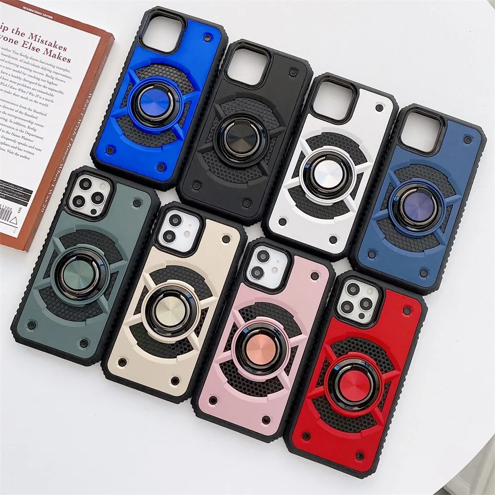 Light Weight Matte PC TPU phone case for OPPO A12 A15 A53 A72 A93 A54 Reno5 lite Back Cover with 360 magnetic ring