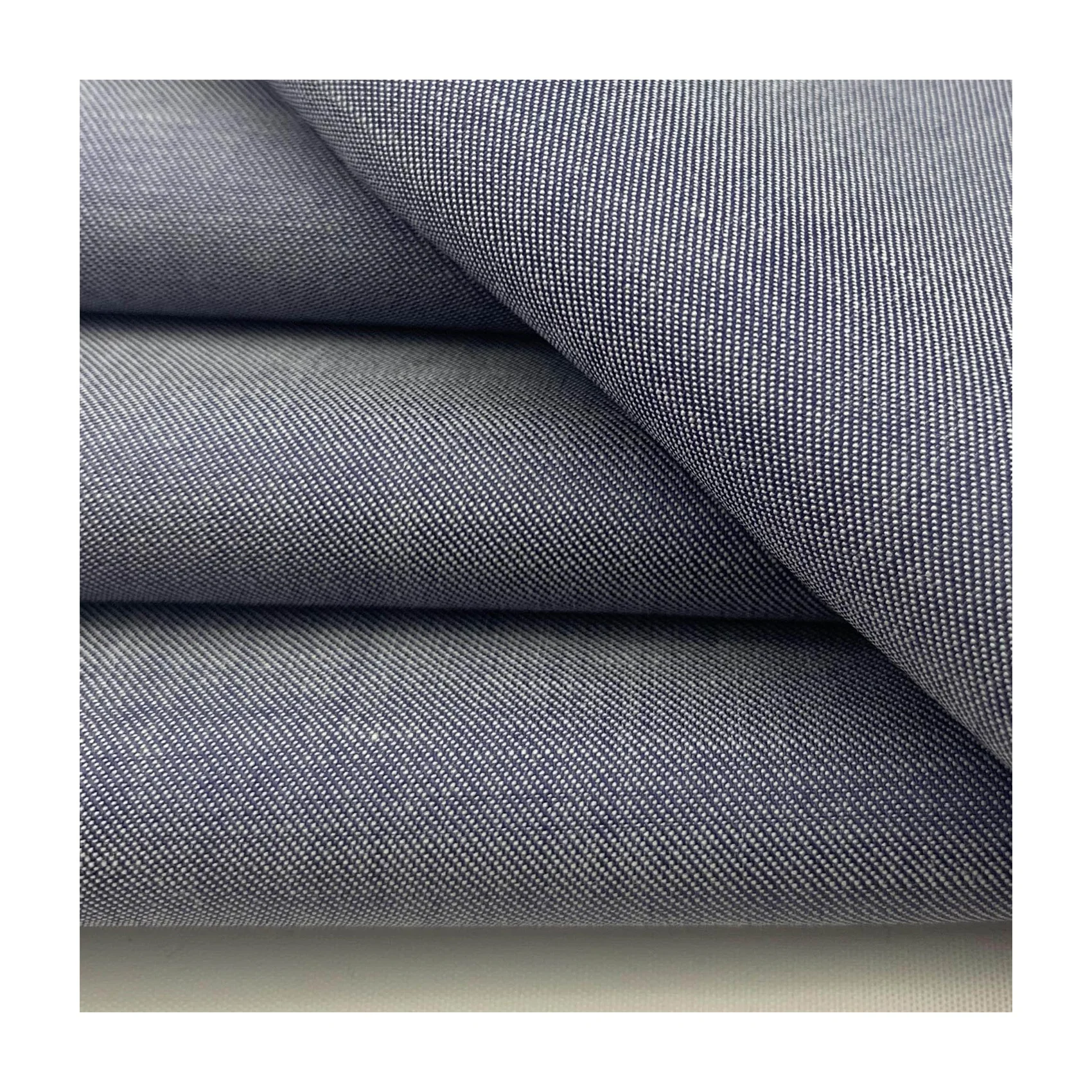 Top Quality  70% Cotton 30% Lyocell Yarn Dyed Chambray  Fabric