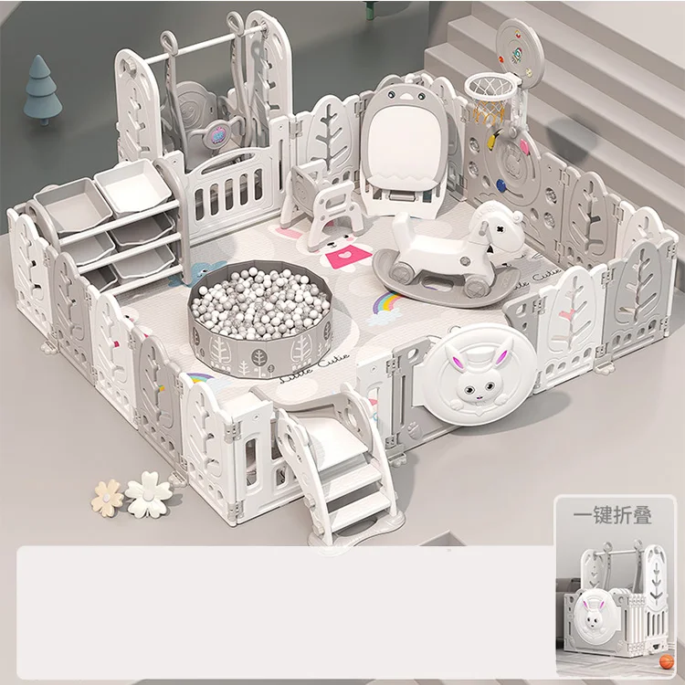 Kindergarten Use Indoor Plastic Multifunctional Foldable Playpen For Baby