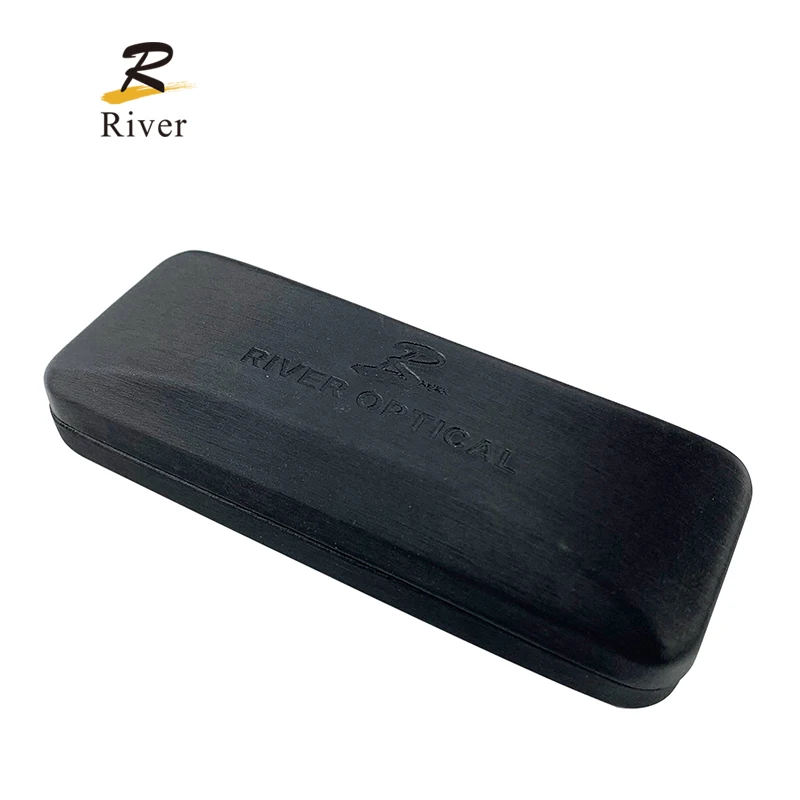 Hot sale eyewear RIC205 customize logo leather surface metal eyeglasses case