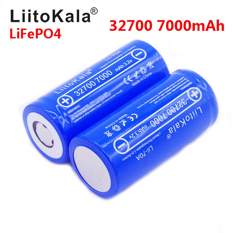 Литий-железо-фосфатный аккумулятор LiitoKala 3 2 в 32700 7000 мАч 6500 35 А высокомощный до 55 с постоянным разрядом