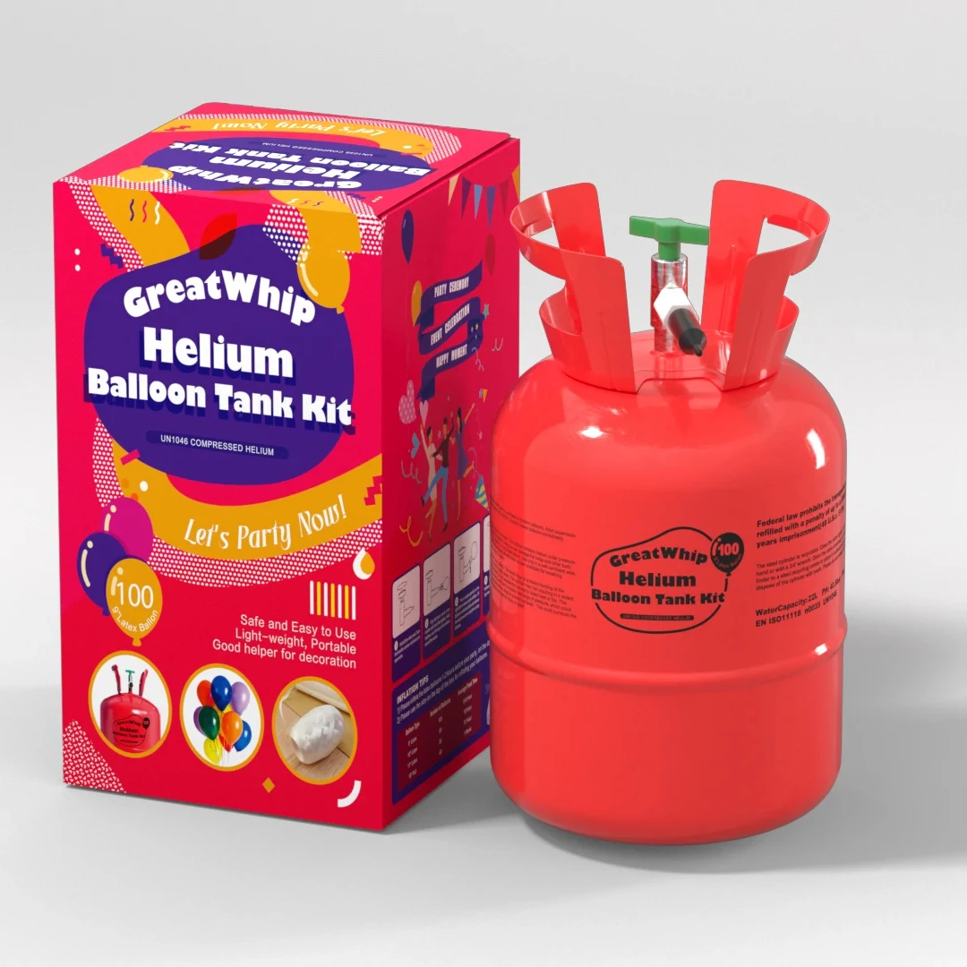 Greatwhip, оптовая продажа, 22 л, 100 фунтов, гелиевый резервуар для воздушных шаров, гелиевый газ