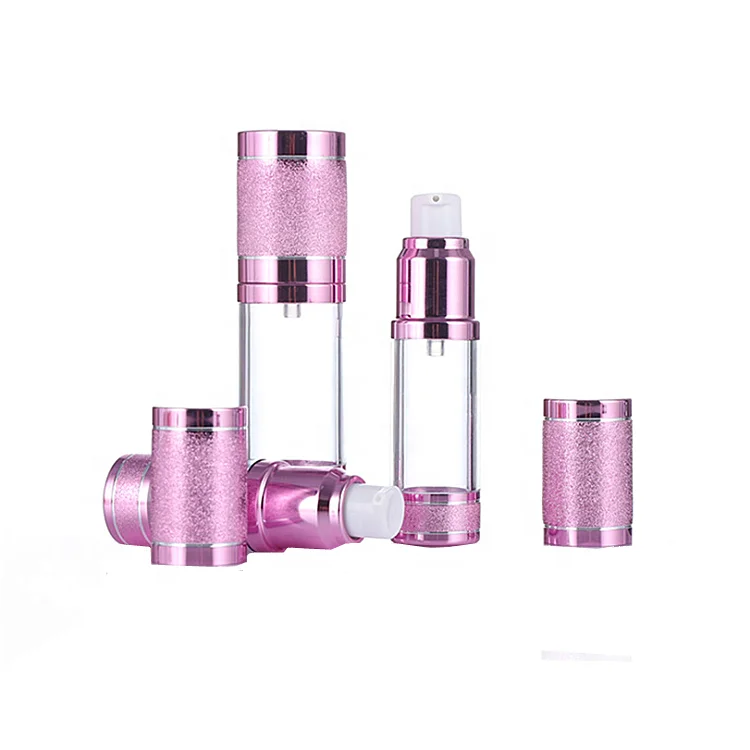 Custom lotion airless pump bottle 15ml 20ml 30ml 50ml empty plastic Vacuum cosmetics bottle