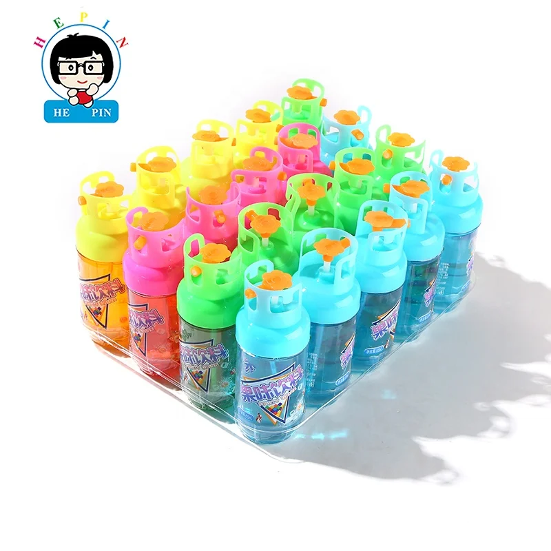 Wholesale Fruit Flavor Liquid Candy Gas Tank Shaped Spray Candy Mix Colors Spray Candy