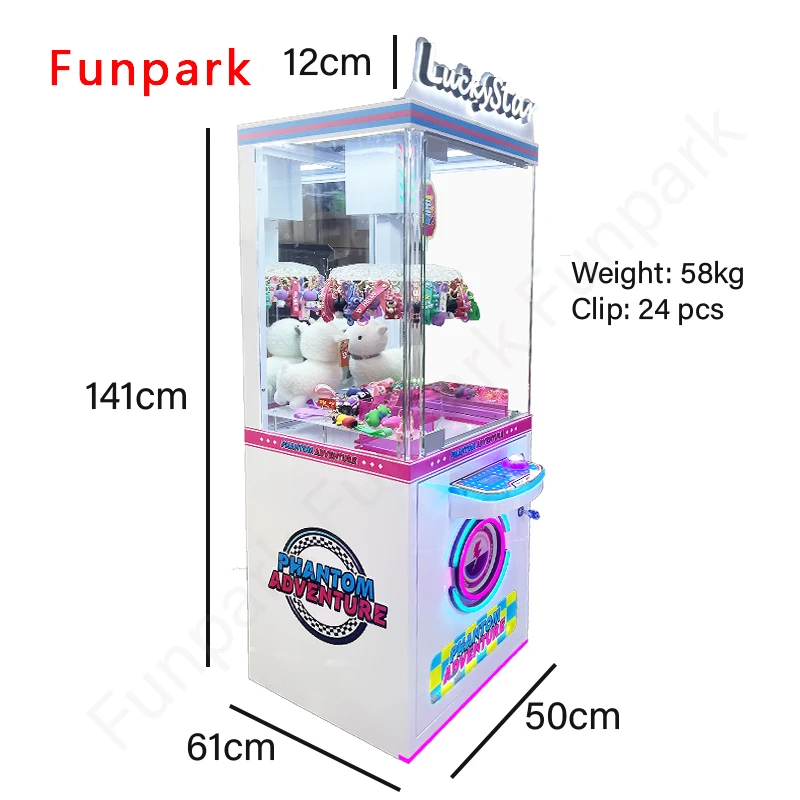 Funpark Best Selling Amusement Clip Machine Mini Dolls Toys Machine Vending Coin Operated Games