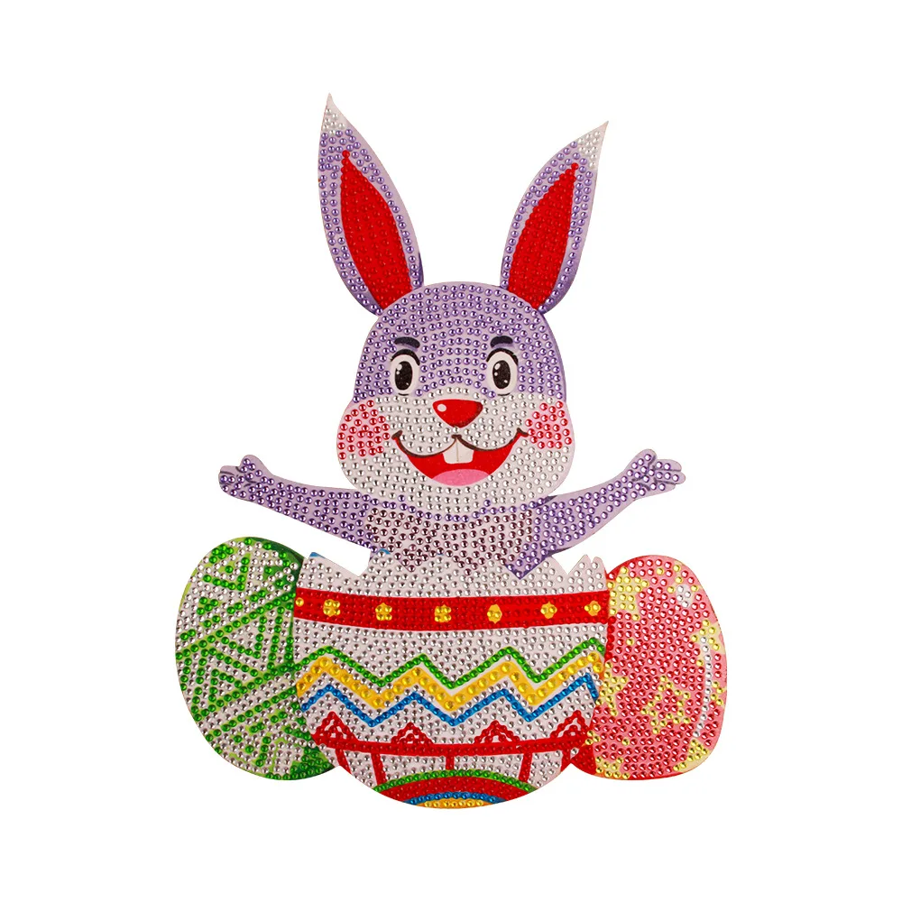 DIY diamond painting Easter bunny eggs door and window decoration rabbit wreath Embroidery Kit Home Decoration Personalized Gift