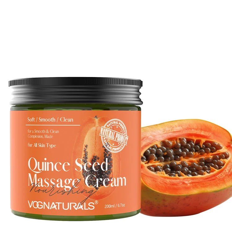 Private Label Quince Seed Massage Cream With Smooth Soft Nourishing Papaya Facial Whitening Cream