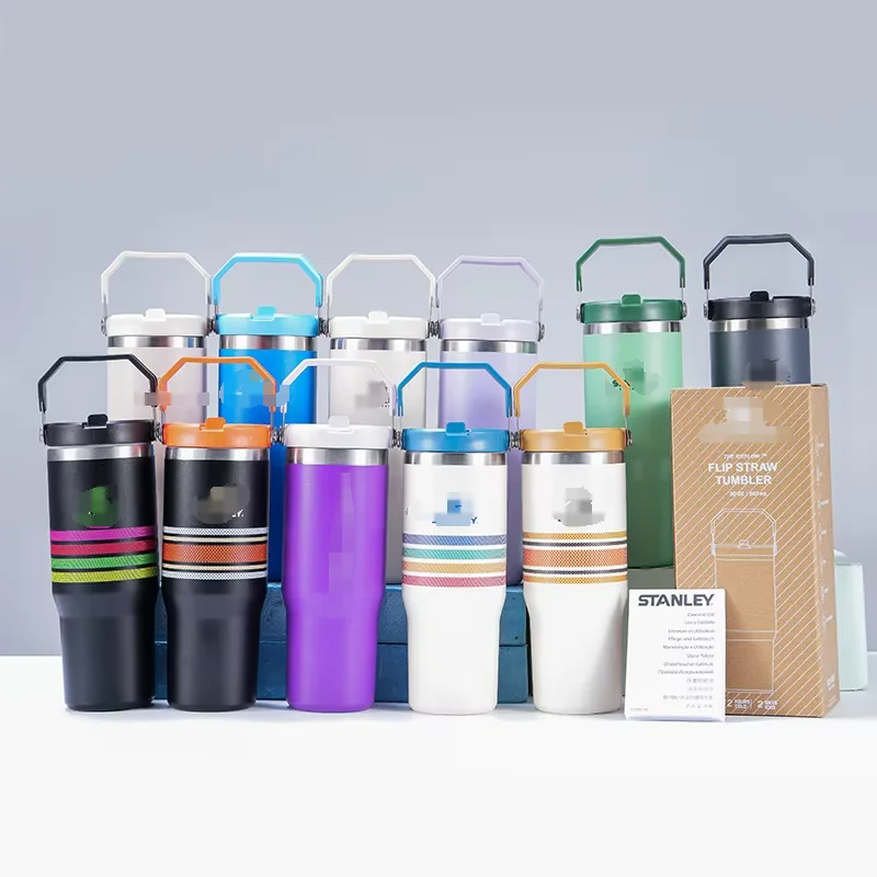 portable 40oz large capacity cup with handle  sublimation 304 stainless steel thermos cup car accessories dropshipping