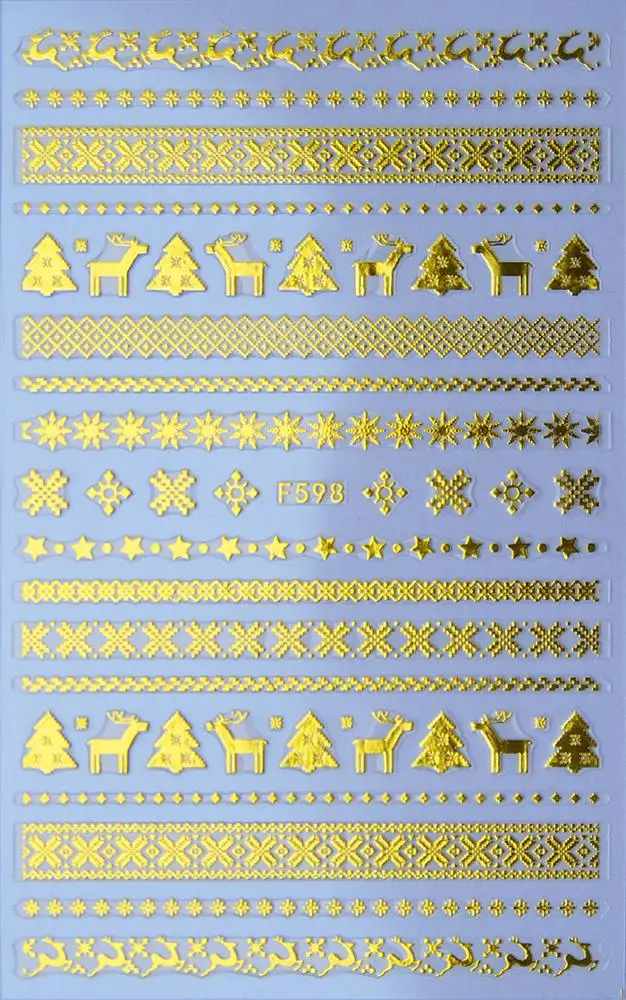 Nail Art Decals Halloween Gold Skull Sticker Christmas Snowflakes Nail Stickers for Nail Decoration