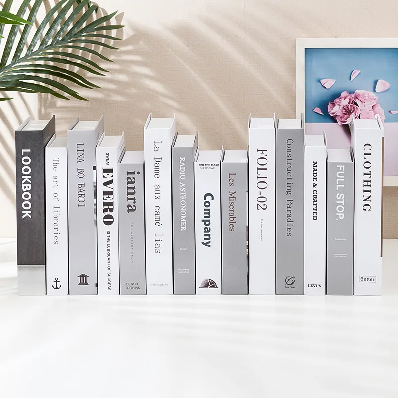 Foldable Fashion Brand Book Box For Hotel Cafe Room Decoration Faux Books Home Display Decorative Books