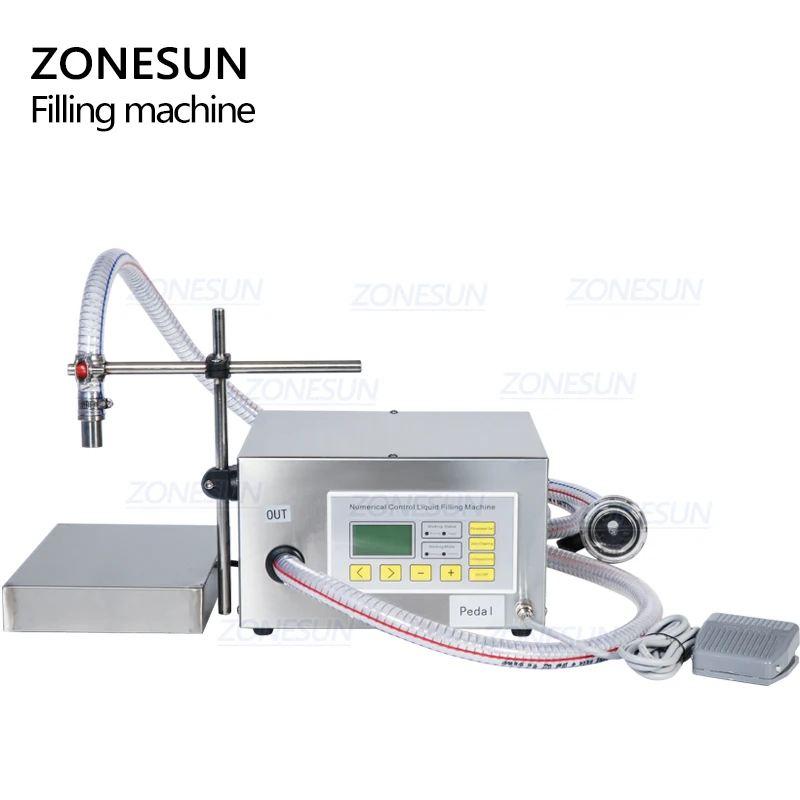 ZONESUN Semi Automatic Cosmetics Cooking Oil Shampoo Bottle Perfume Jar Juice Filler Liquid Filling And Weighing Machines