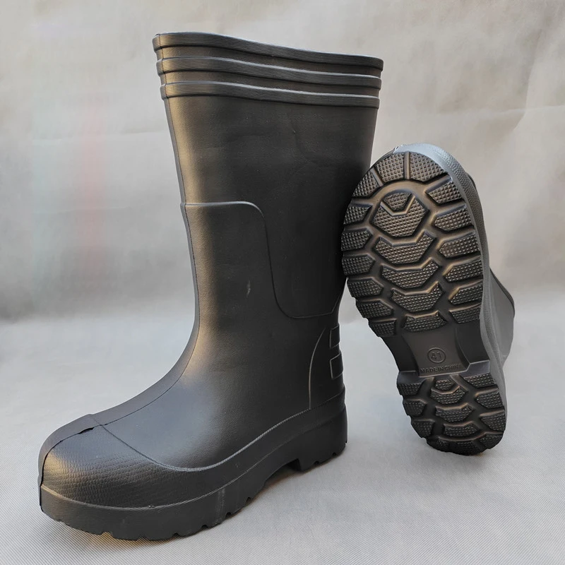 Eva Cotton Rain Boots Non Slip Oil Resistant Waterproof Food Factory Shoes Fur Lining Cold Weather Ice Warehouse Worker Boots