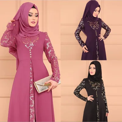 LINLONG123  Two-piece Muslim Dress Beautifully Embroidered Islamic Clothing Fashion Kimono Arabic Style Dubai Muslim Abayas