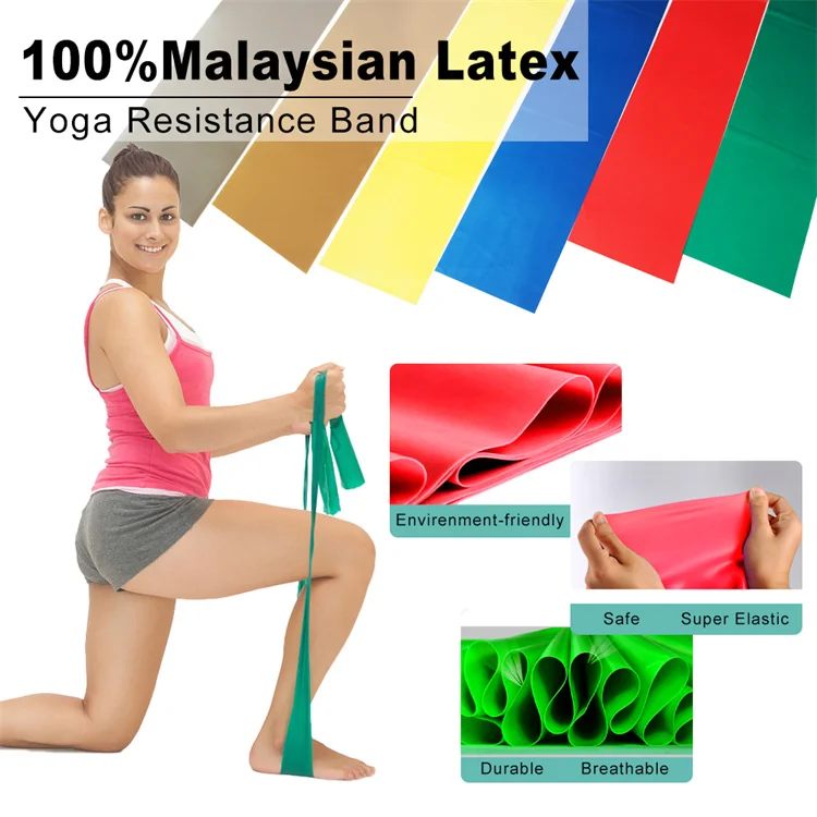 2022 New Yoga Custom Logo Home Gym Exercise Fitness Pull Up Strength Flat Elastic Bands Resistant