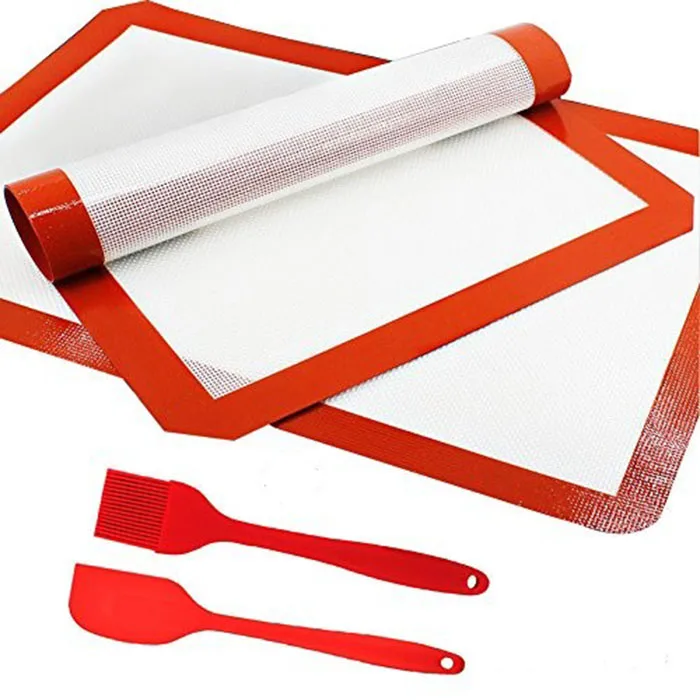 Custom size with red edge on white background heat resistant Non-stick food grade baking mat silicone for cooking