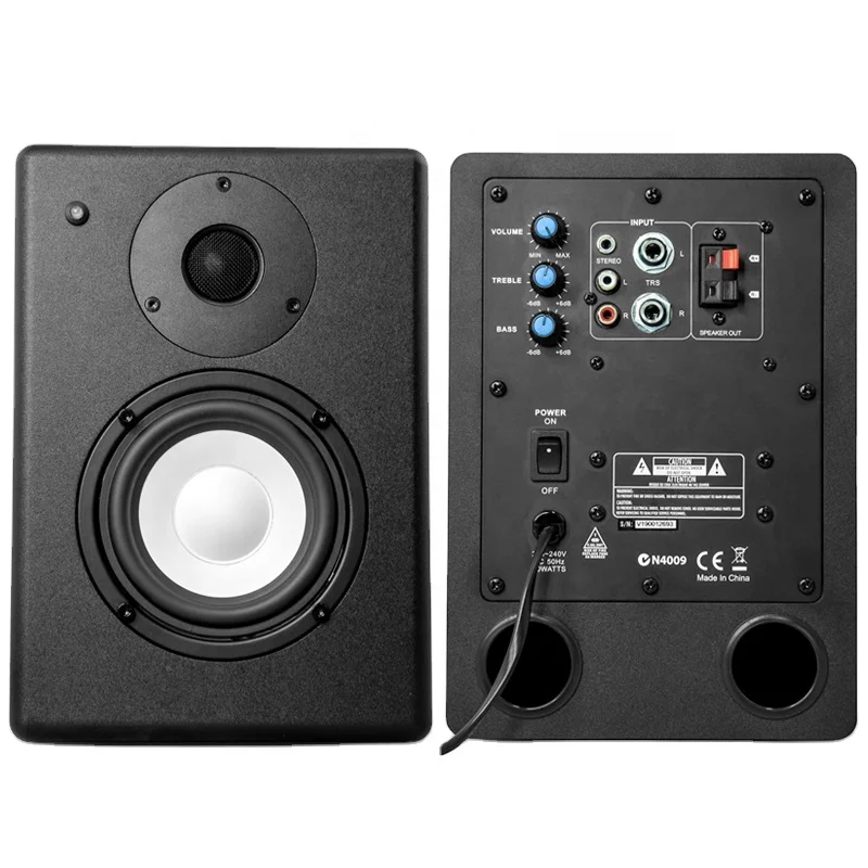 2-way Near-Field Studio Reference Monitor Speaker With Aramid Glass Fiber Woofer And Soft Dome Tweeter with Ferrofluid Speaker