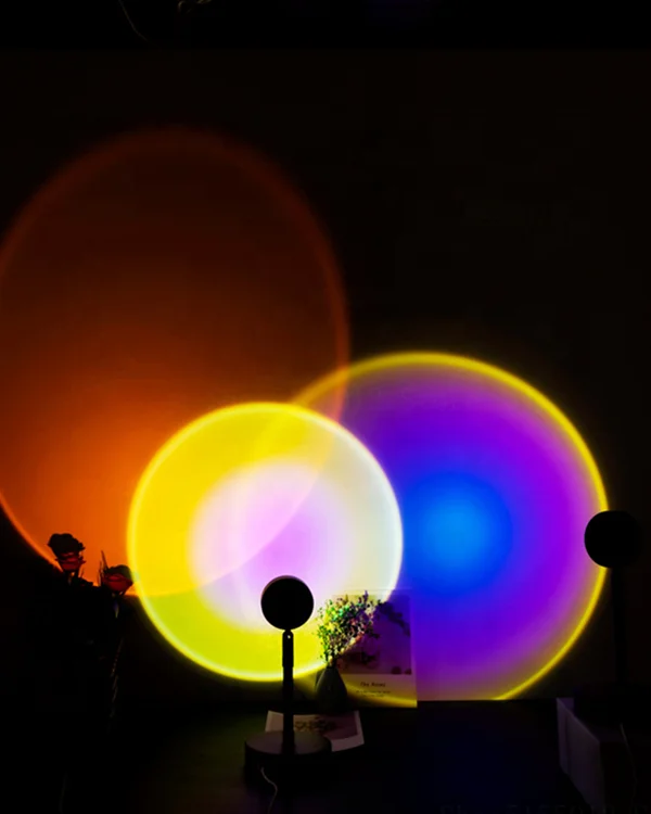 Background light Modern LED Floor Lamp Rainbow Sunset led Light
