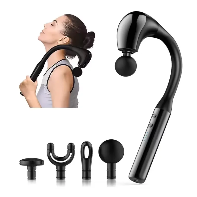 New Arrival Deep Tissue Body Massager Powerful Fascia Gun Massage Hammer U-Shaped Massage Gun With Extended Handle