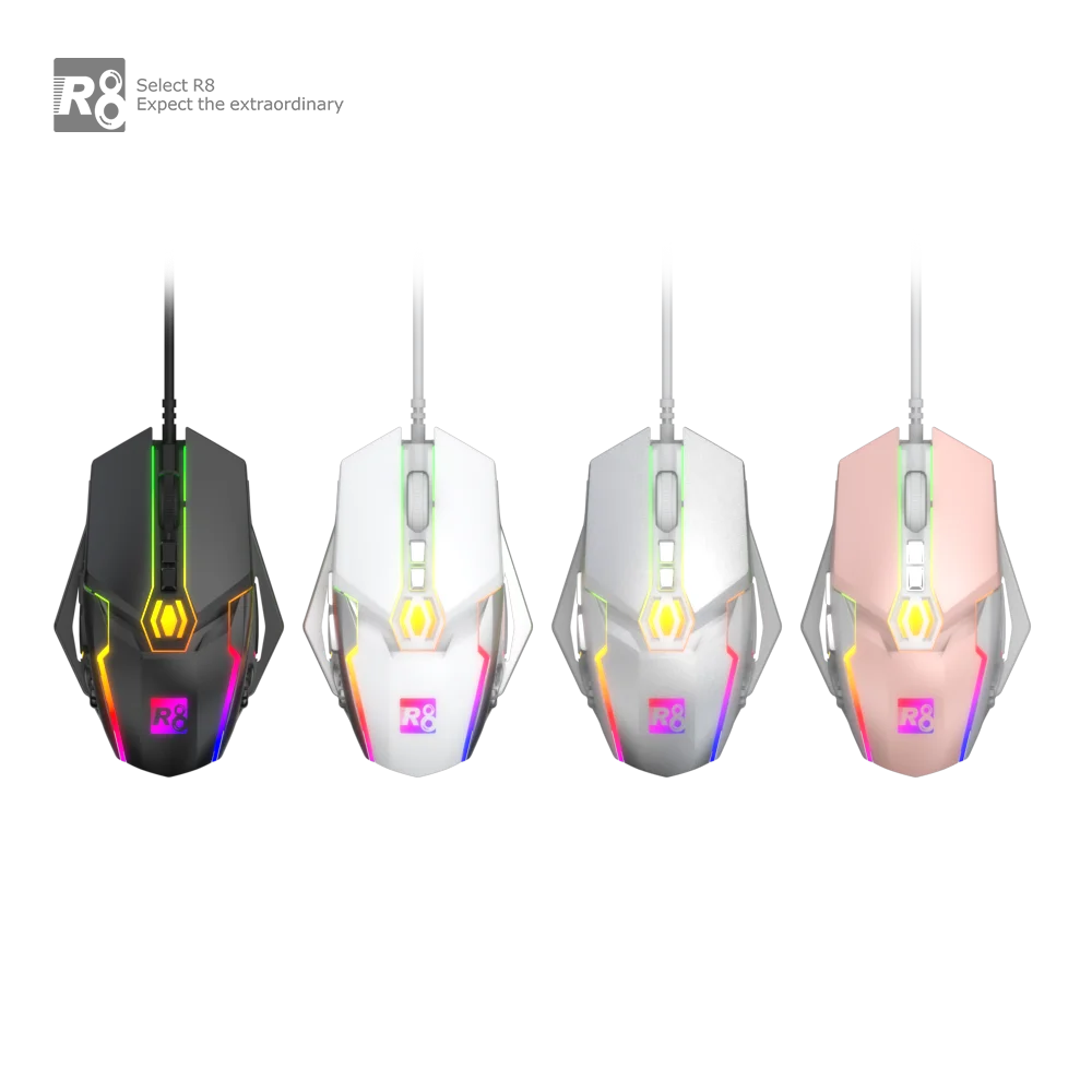 7D Gaming light mouse Configurable RGB Gaming Mouse USB Optical Corded Gaming Mouse with RGB Backlit Adjustable DPI