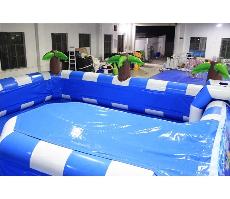 Coconut Tree Inflatable Swimming Pool With Slides Tropical Ocean Theme Inflatable Pool