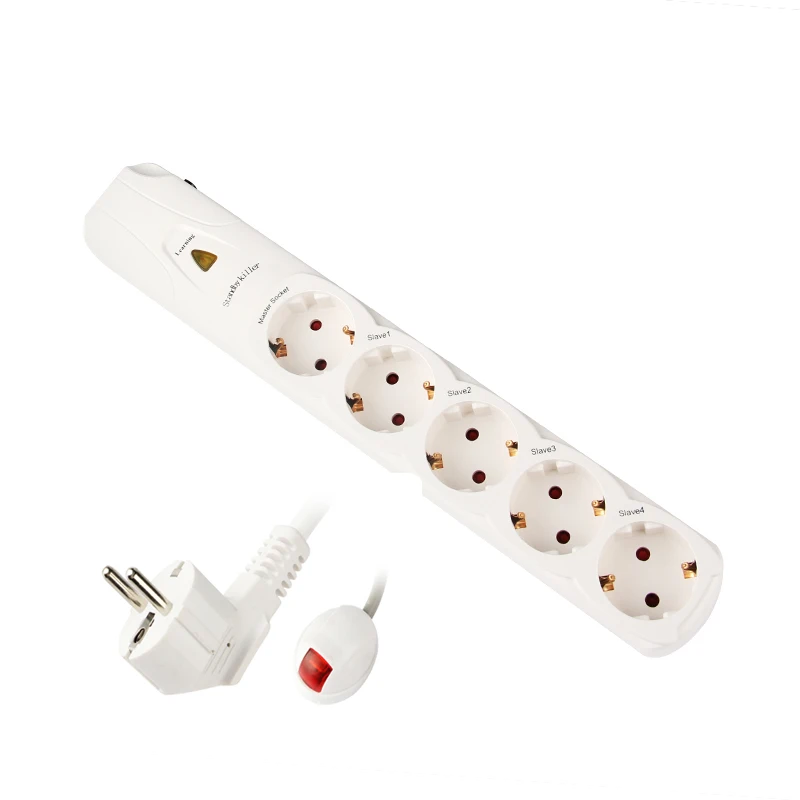 230V 5 розетки Пульт дистанционного управления сетевой фильтр для av/pc