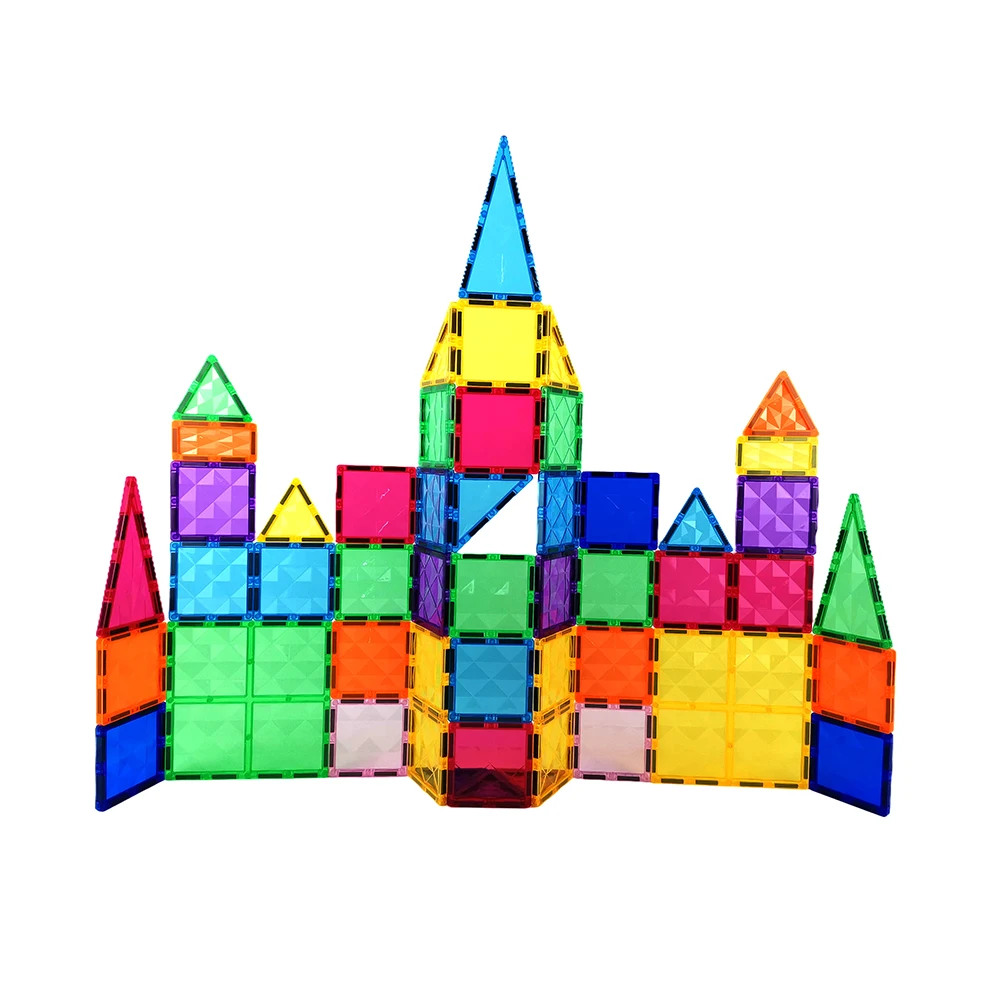 2023 новый стиль Лидер продаж красочная пластиковая магнитная Строительная плитка для детей 100