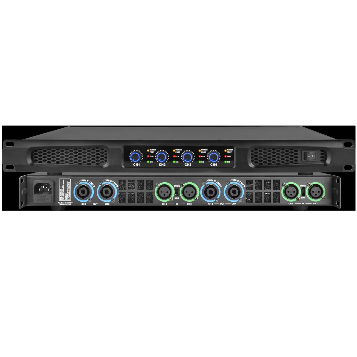 Pro High-Tech CA 4 Channel 5200W Class D Digital Power Amplifier 5200 Watts PEAK Output 4x1300W AMP