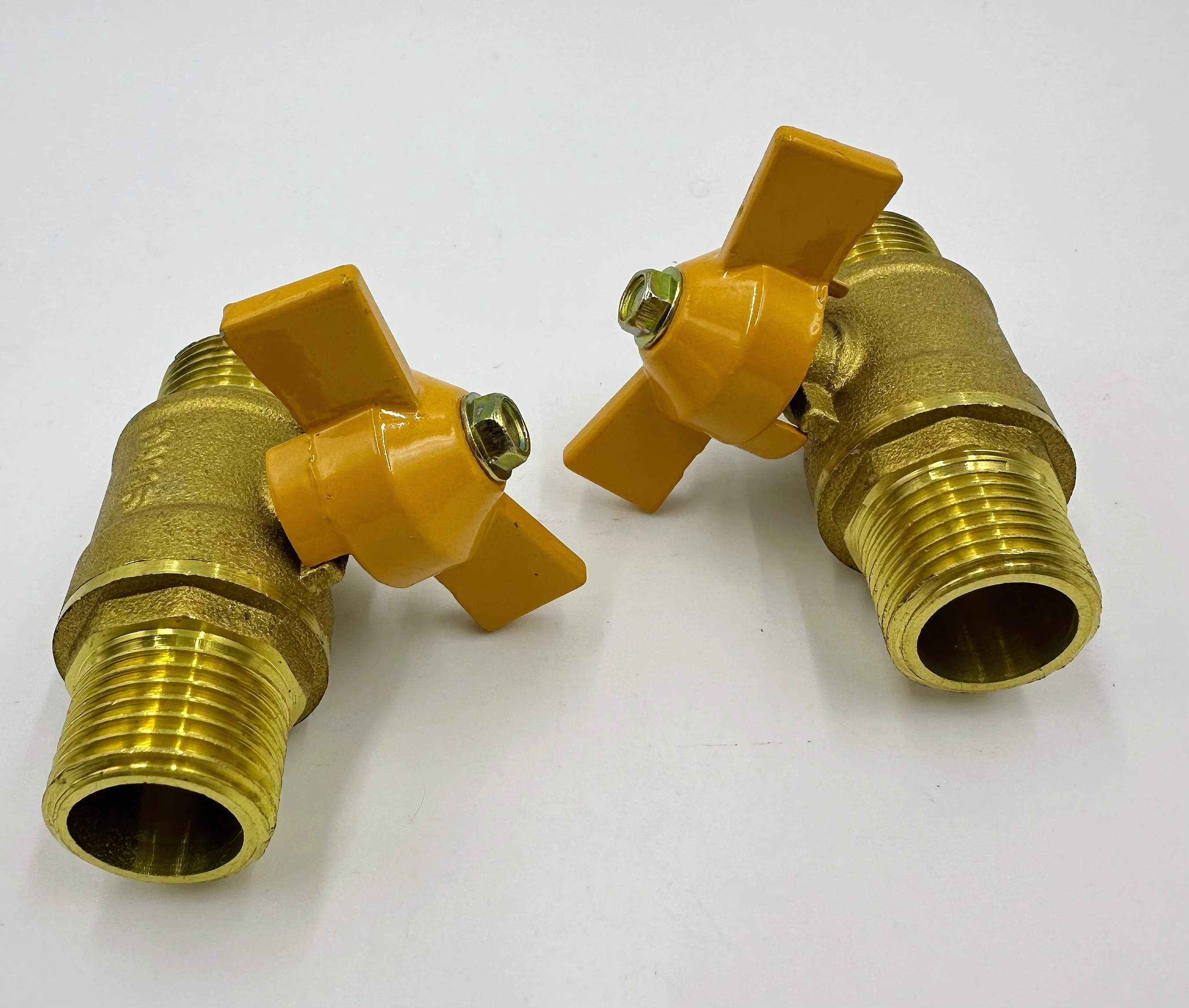 Factory Direct Sale Manufacture Brass Ball Valve 1/2 inch Yellow Butterfly Handle Male Threaded Brass Gas Valve
