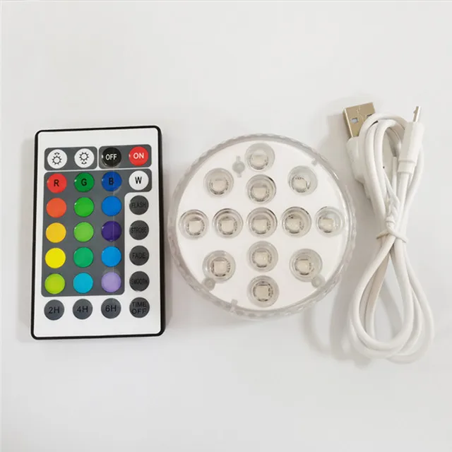 USB Rechargeable Battery Powered Swimming Pool Lights LED Underwater RGB Submersible Fish Tank Light