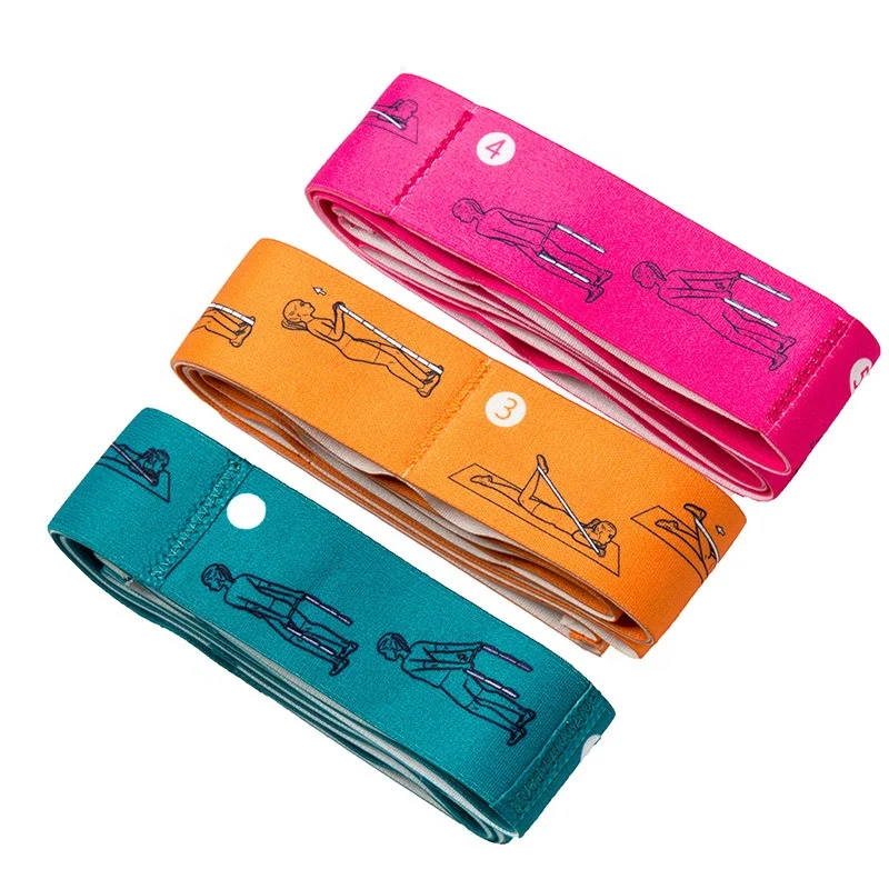 Yoga Stretching Band Tension Resistance Band Customized Fitness Accessories Polyester Cotton Yoga Exercise 2pcs Opp Bag+package