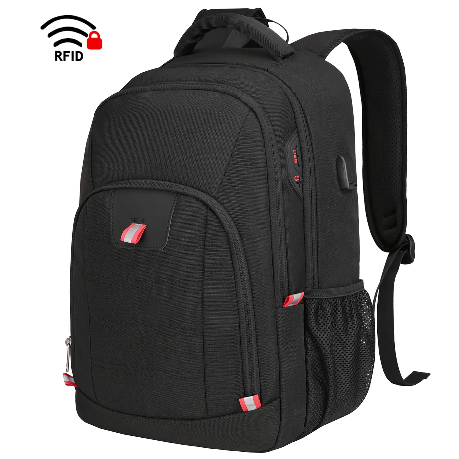 Direct Manufacturer Business Rucksack USB Charging Headphone Port Soft Polyester Waterproof Smart Laptop Unisex Backpack Bag
