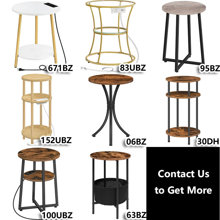 Wholesale Round Nightstands, HOOBRO Brand Circle Bedside Table, Round Bed Side Table for Bedroom, Round Lamp Accent Tables