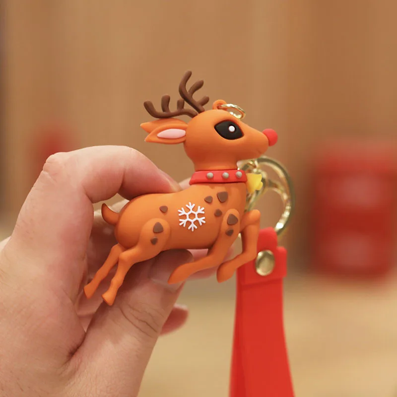 New Design Cartoon Deer Snowman Keychain Christmas Keychain For Christmas decoration