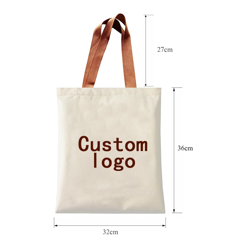 Cotton Canvas Tote Bag Reusable Book Magazine Cloth Bag Shoulder Bag for Beach Travel Shopping Pouch