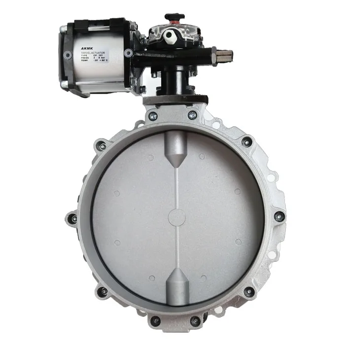 V1FS100/150/200/250/300/350/400SN Single Flange Pneumatic Powder Butterfly Valves for Cement Silo