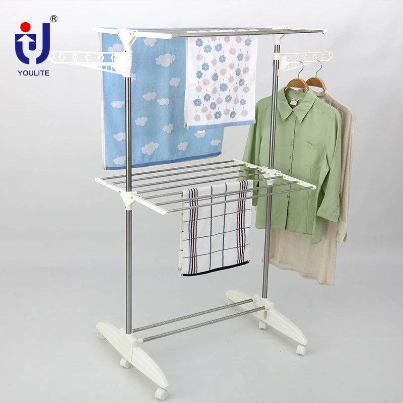 Production Line Vertical Free Floor Standing Clothes Drying Rack
