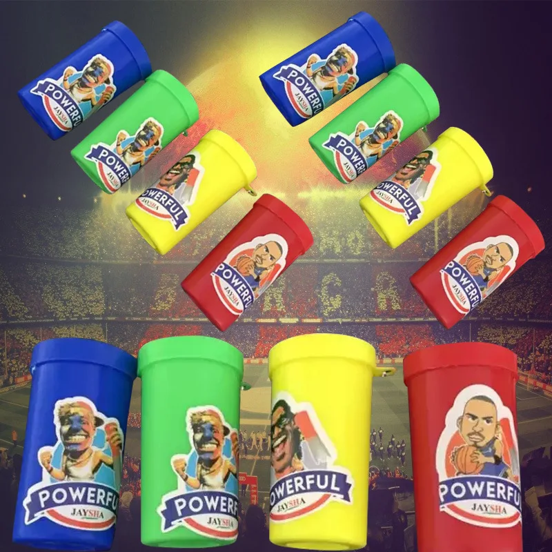 Novelty Items Promotion Plastic Blow Round Mini Air horns Whistle Rescue Sport Fans Cheering Air Horn With Whistle