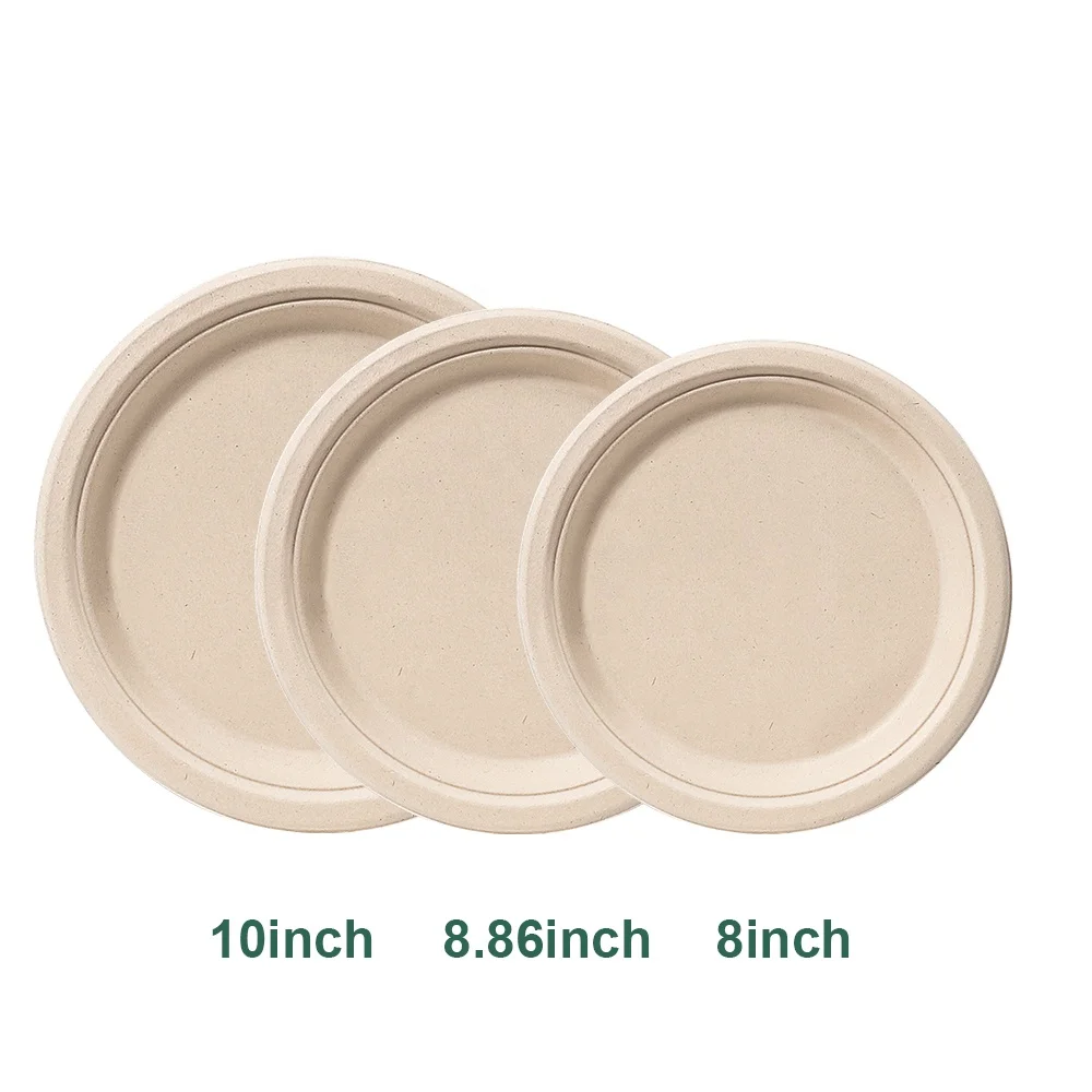 Disposable Biodegradable Odm Oill Proof Plate Dishes Tableware Natural Sugarcane Bagasse Sublimation Sauce Paper Plates Dishes