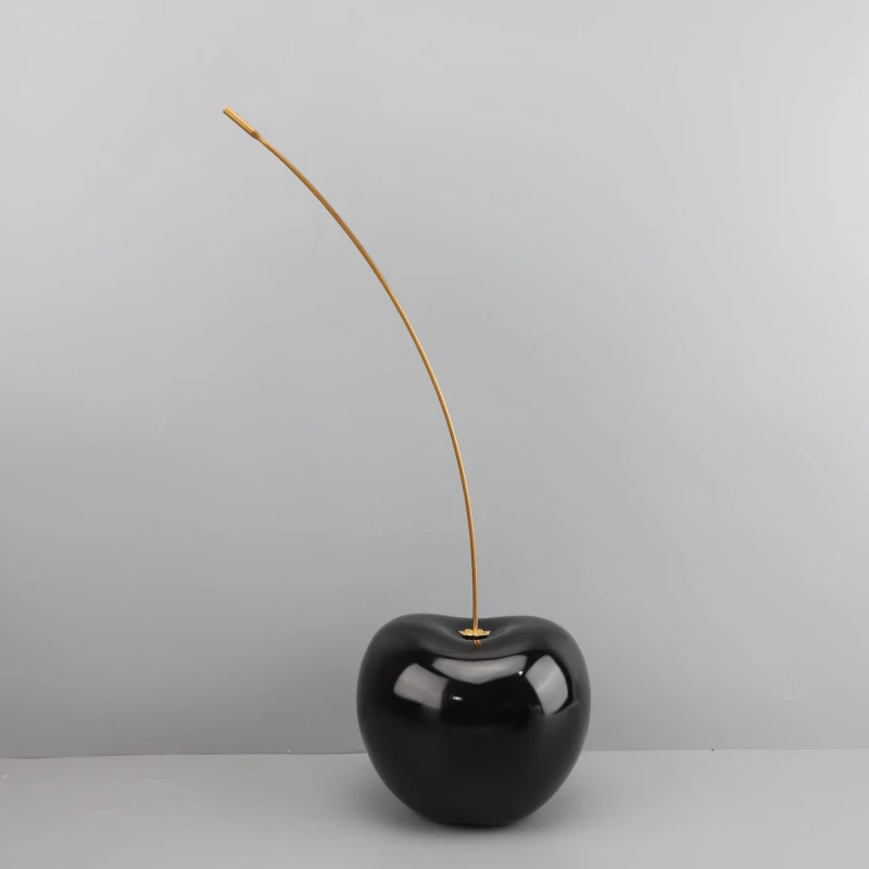 Modern White Red Black Home Decoration Gift Resin Art Craft Cherry Figurine Fruit Sculpture