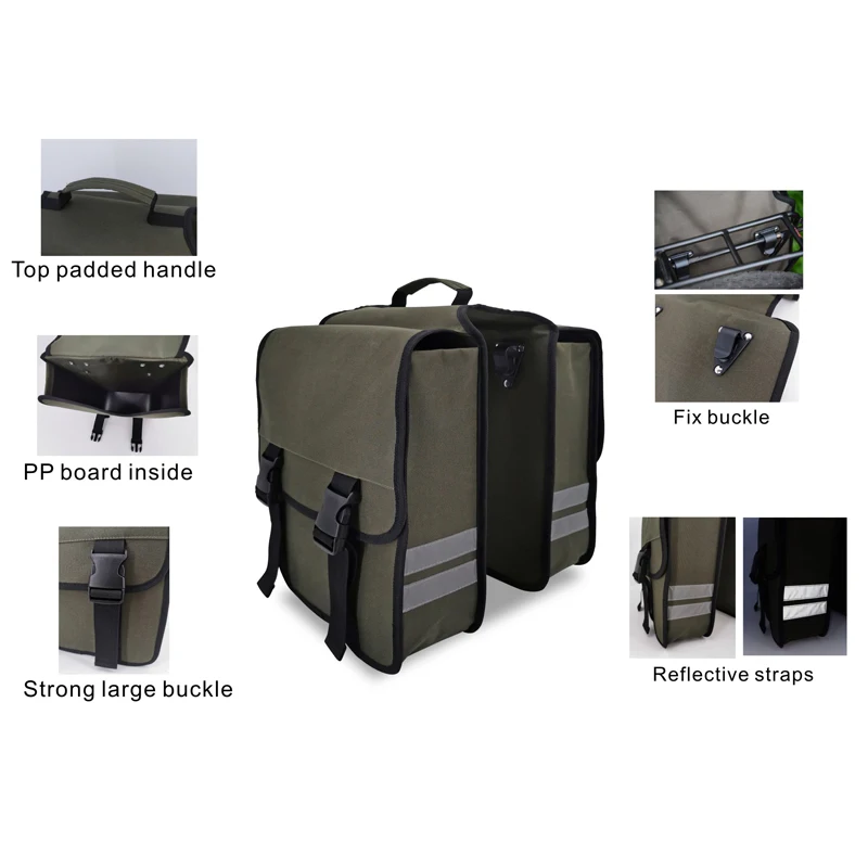 Waterproof Bike Transport Messenger Bag  Bicycle Rear Seat Carrier Double Pannier Bag