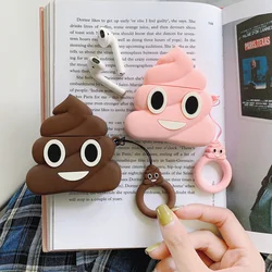 Cute Cartoon 3D Earphone Case with Keychain Silicone Shockproof Wireless Charging for iPhone Headphone Case