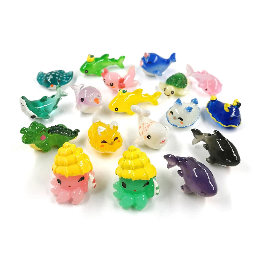 Новая мода милый горб Кит Акула дельфин океан морские рыбы мини фигурка игрушки «сделай сам» настольные украшения