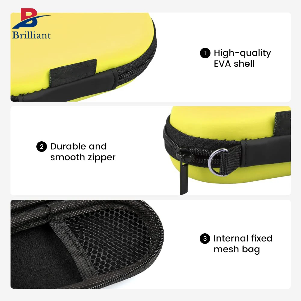 Brilliant Customized Protective EVA Earphone Carrying Bag Small Zipper Pouch for AirPods EarPods Daily USB Cable Storage Case